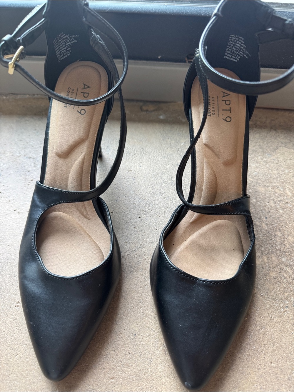 Apt. 9 Black Pointed-Toe Ankle-Strap Pumps